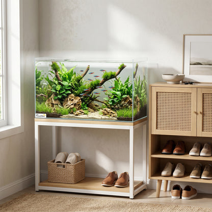 PawHut Fish Tank Bare Glass for DIY Glass Aquarium with Protective Base Mat 43L Transparent for Fish Shrimps