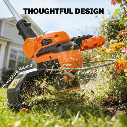 Outsunny Cordless Strimmer with 2 x 4.0Ah Lithium Batteries & Charger, 2-in-1 Lightweight Cordless Grass Trimmer and Lawn Edger