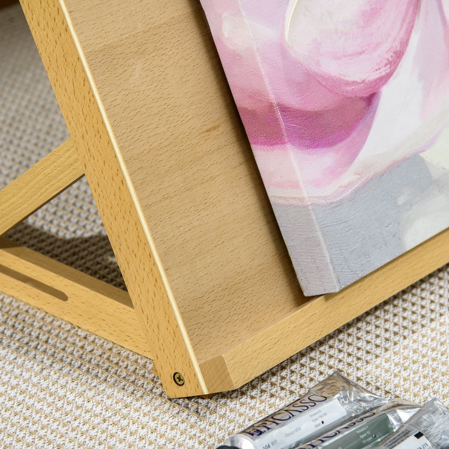Vinsetto A2 Table Easel, Wooden Drawing Board, Adjustable Desktop Workstation Board for Artists & Crafters, Portable Beech Wood Table Top Box Easel for Painting, Sketching, Arts Crafts