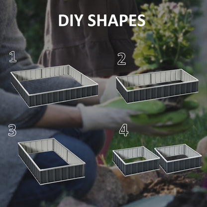 Outsunny 645L Metal Raised Garden Bed, DIY Large Steel Planter Box, No Bottom w/ A Pairs of Glove for Backyard, Patio to Grow Vegetables, Herbs, and Flowers, 258cmx90cm