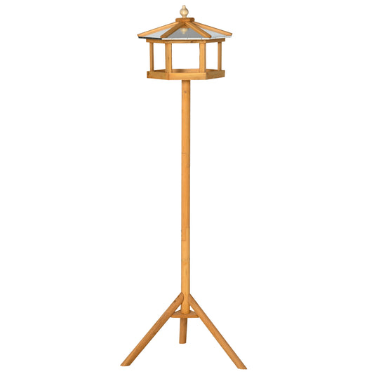 PawHut Wooden Bird Table for the garden Feeding Station, 153Hcm