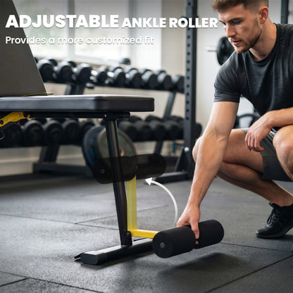 SPORTNOW Adjustable Weight Bench, 300kg Incline Decline Flat Foldable Bench Press with 7 Backrest Positions and Resistance Bands