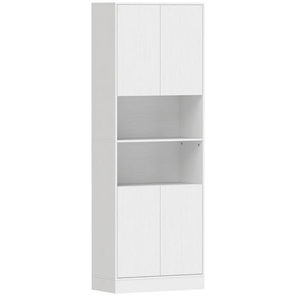HOMCOM 170 cm Kitchen Pantry Cabinet, Freestanding Storage Cabinet with Soft-Close Hinges, White Wood Effect