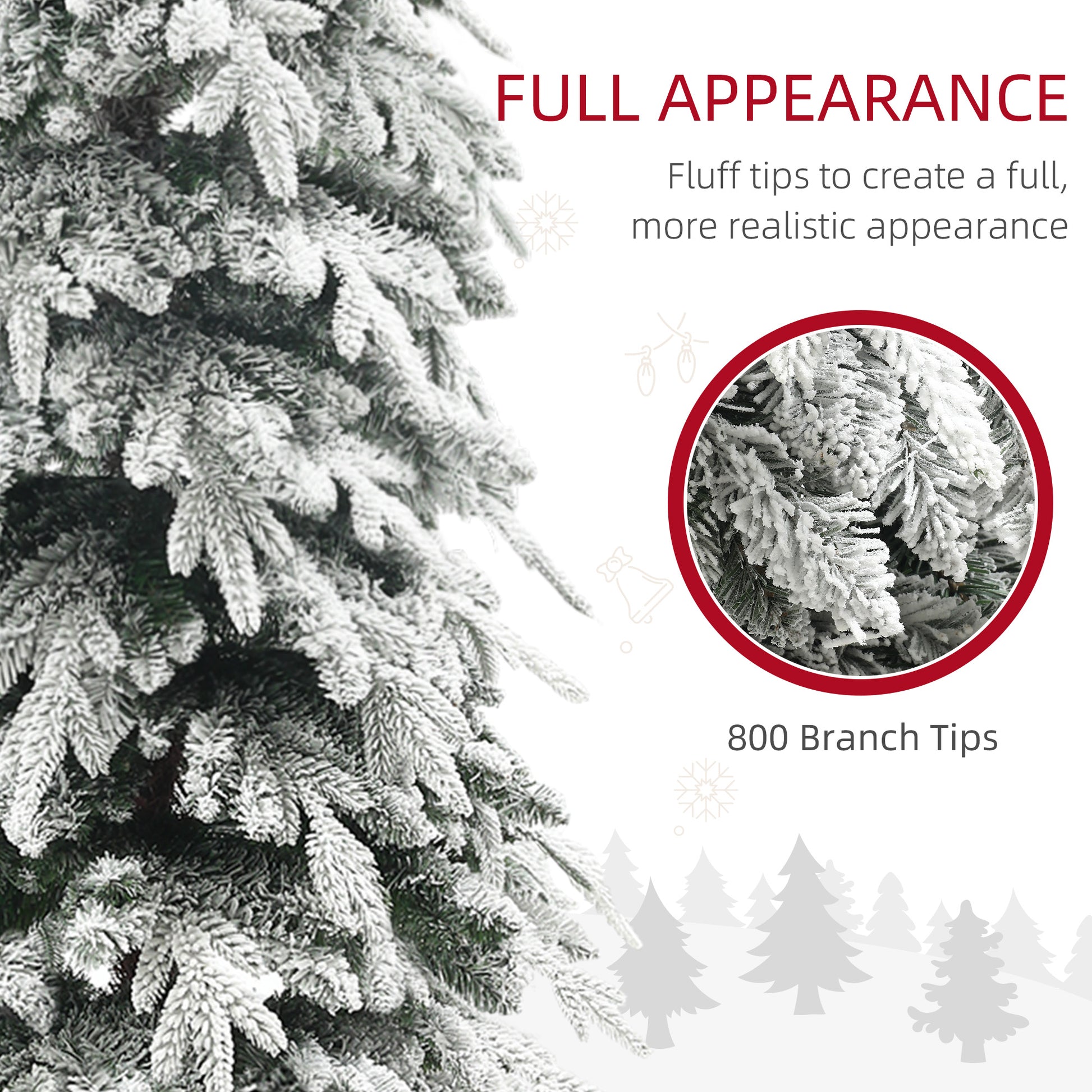 HOMCOM 7ft Snow-Covered Unlit Artificial Christmas Tree-Artificial Trees-ChewyGames-ChewyGames