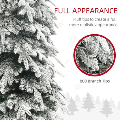 HOMCOM 7ft Snow-Covered Unlit Artificial Christmas Tree-Artificial Trees-ChewyGames-ChewyGames