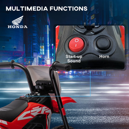 HOMCOM 6V Kids Motorbike, Three-Wheel Kids Electric Motorbike with Horn, Startup Sound for Ages 18-36 Months - Red