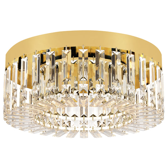 HOMCOM Crystal Chandeliers with 225 Crystal Pendants, 8-Light Ceiling Light for Living Room, Bedroom Dining Room, Gold Tone