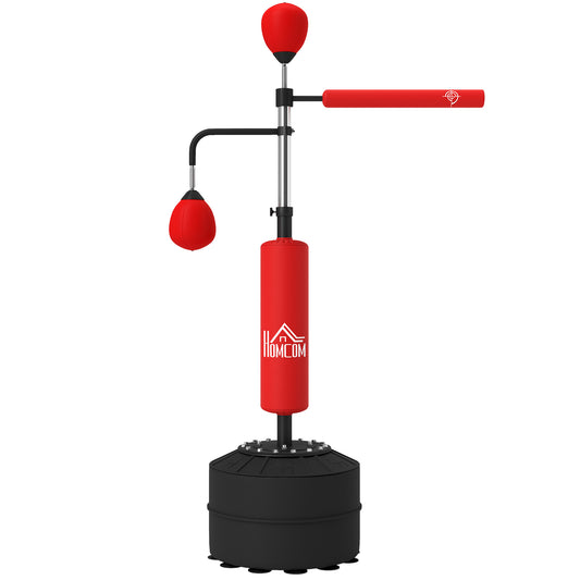 HOMCOM 4-in-1 Boxing Punching Bag, Freestanding with 2 Speed Bals, 360° Reflex Bar, 160-230cm Adjustable Height, Red--ChewyGames-ChewyGames