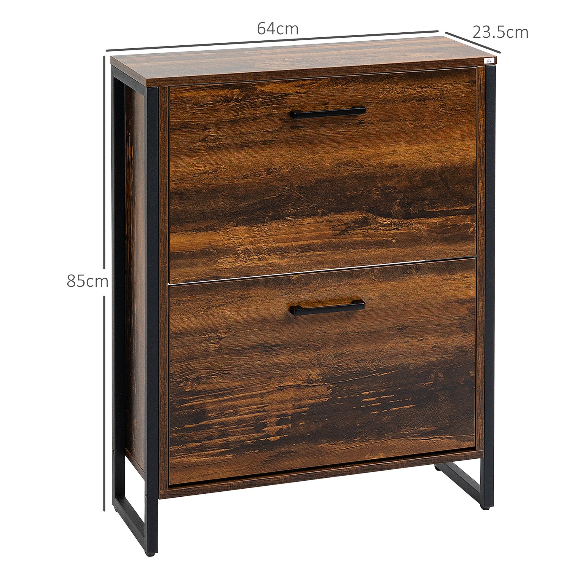 HOMCOM 12-Shoe, Two-Door Storage Cabinet - Wood-Effect--ChewyGames-ChewyGames