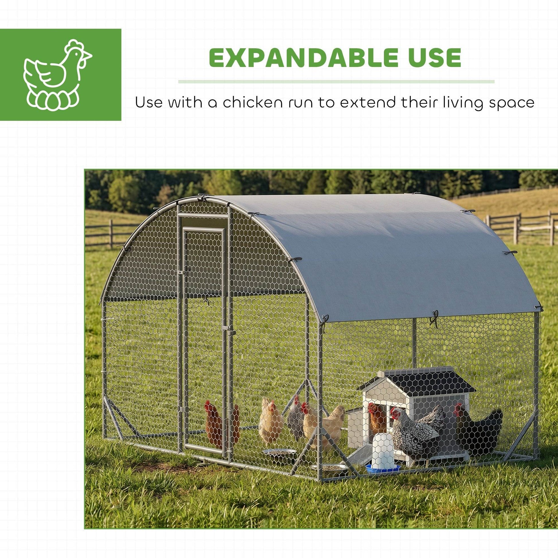 PawHut Wooden Chicken Coop with Pull-Out Tray Nesting Box for 1-2 Chickens