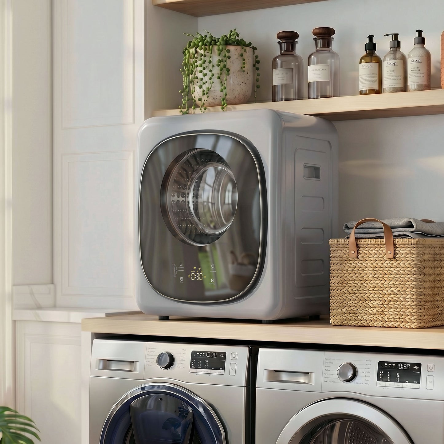 HOMCOM 4kg Vented Tumble Dryer with 5 Drying Mode, 800W Compact Freestanding Front Tumble Dryer, Silver