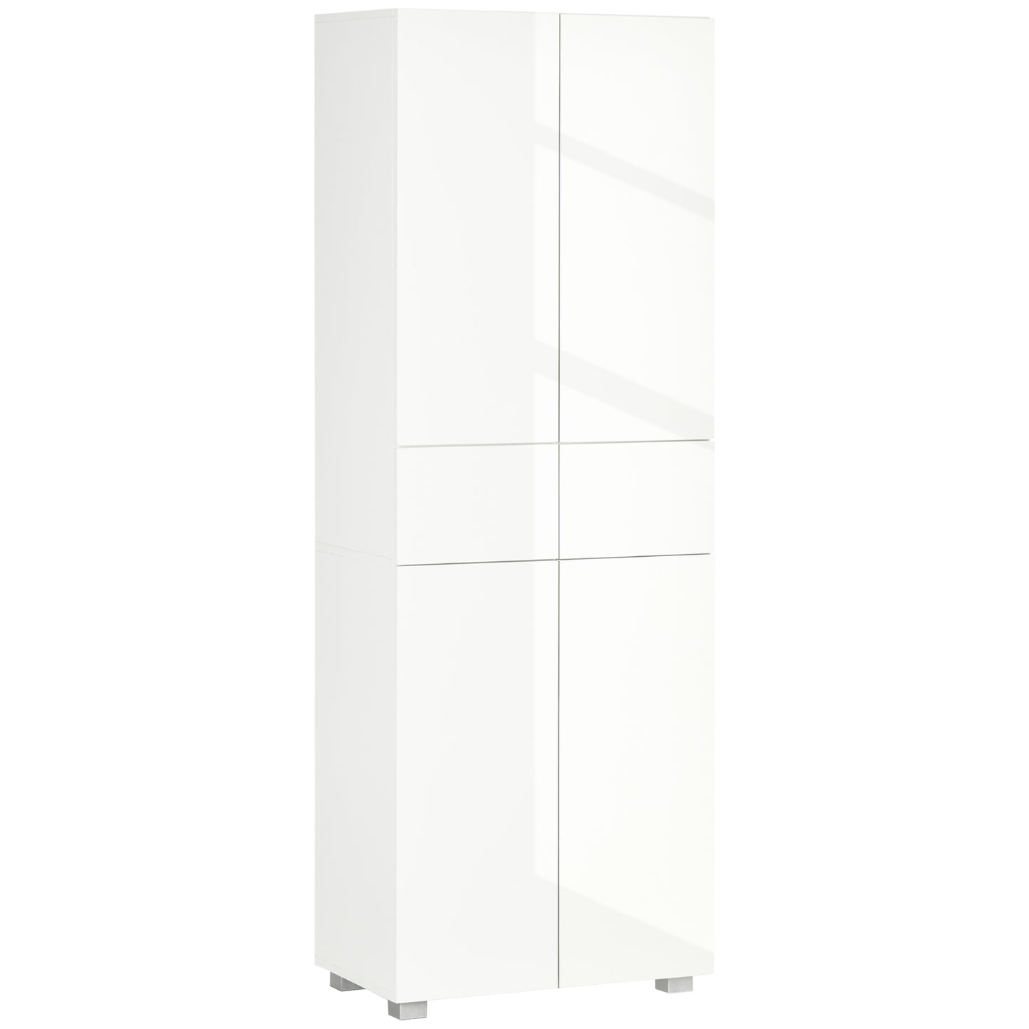HOMCOM Storage Cabinet, Kitchen Cupboard with 3 Adjustable Shelves, 60L x 35W x 170H cm, White