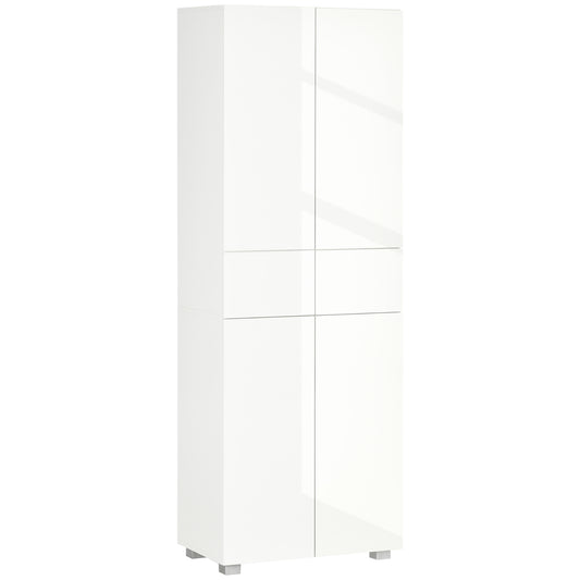 HOMCOM Storage Cabinet, Kitchen Cupboard with 3 Adjustable Shelves, 60L x 35W x 170H cm, White