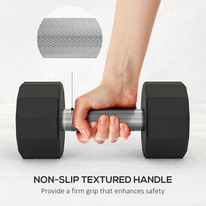 SPORTNOW Dumbbells Weights Set with 12-Sided Shape and Non-Slip Grip for Men Women Home Gym Workout, 2 x 6kg
