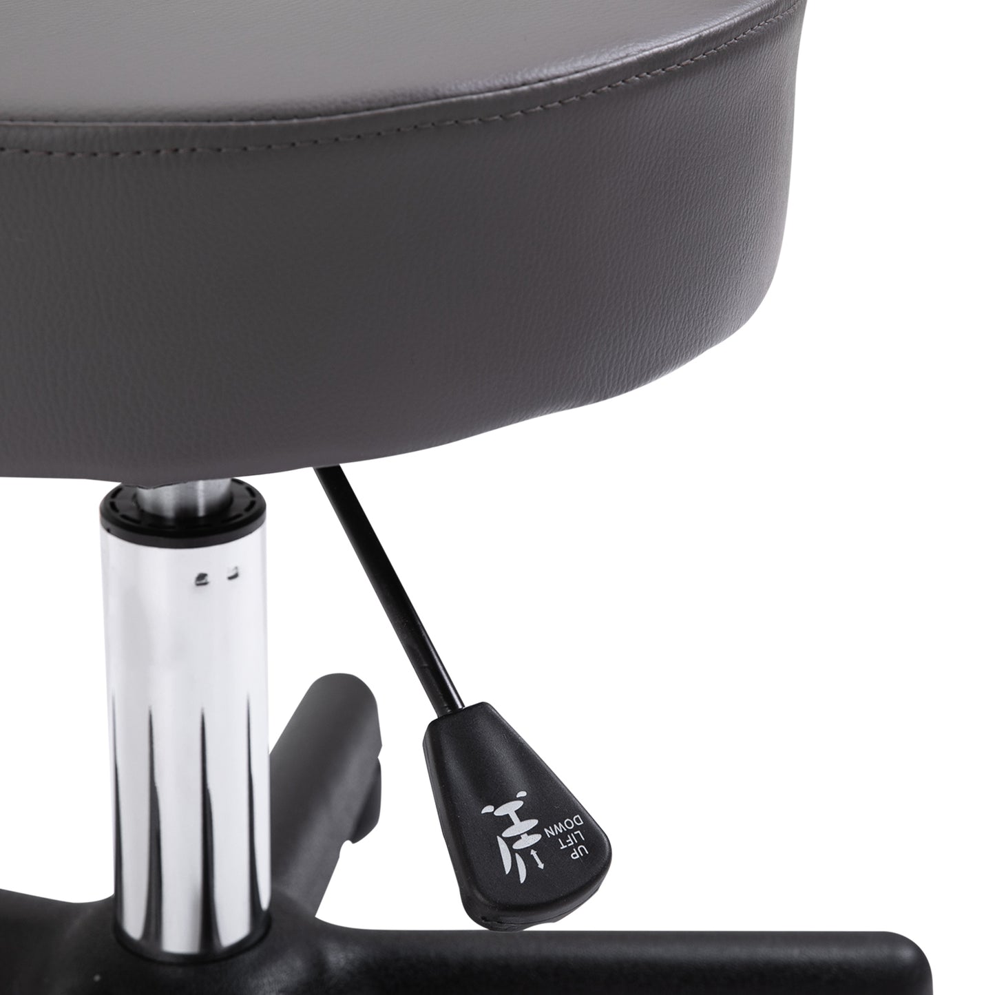 HOMCOM Beautician's Swivel Salon Chair w/ Padded Seat Back 5 Wheels Adjustable Height Salon Hairdressers Tattoo Spa Rolling Cushion Professional 35cm Grey--ChewyGames-ChewyGames