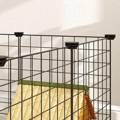 PawHut DIY Pet Playpen Metal Wire Fence 12 Panel Enclosure Indoor Outdoor Guinea Pig Bunny Small Animals Cage Black