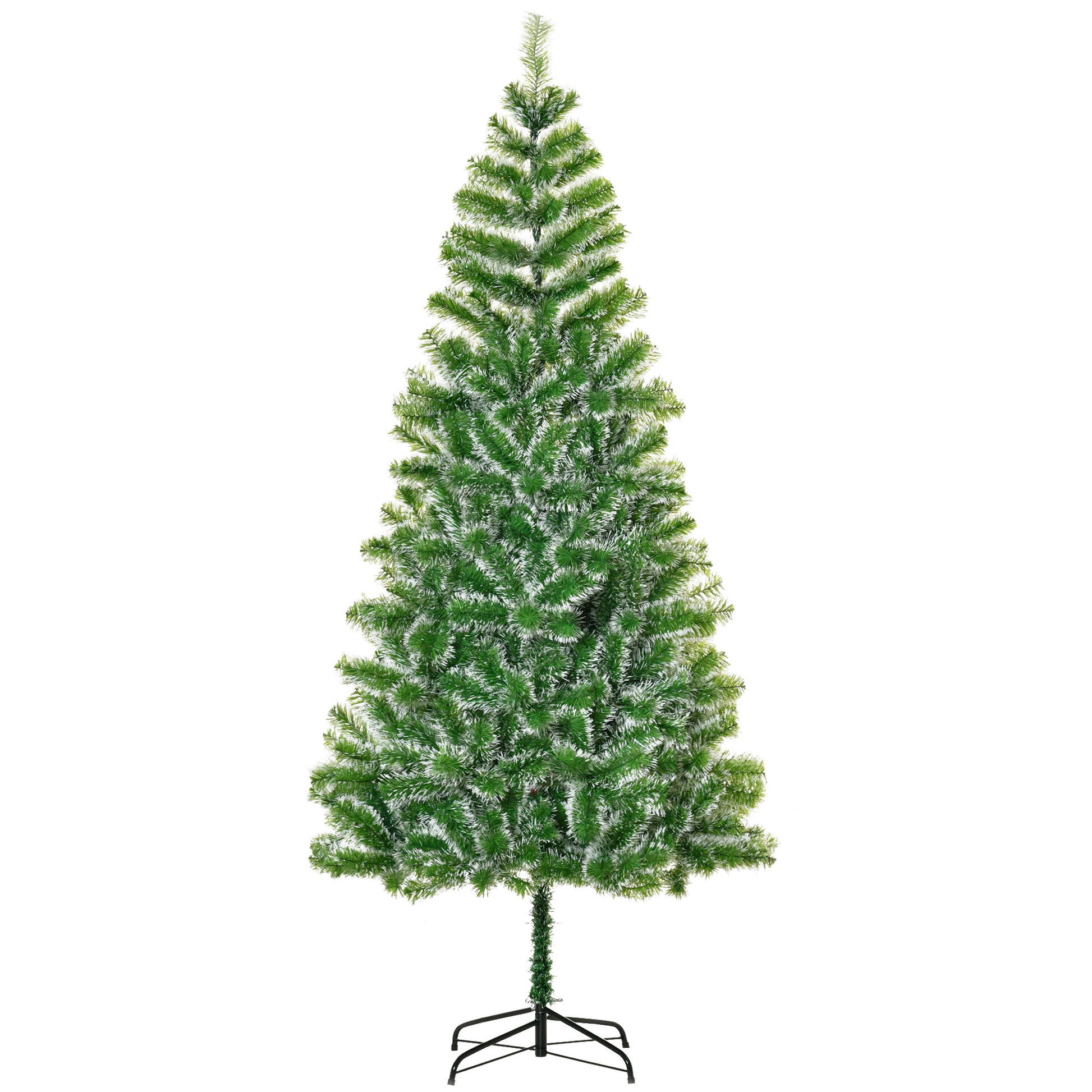 HOMCOM 7FT Indoor Christmas Tree Artificial Decoration Xmas Gift with Metal Stand Branch Tips-Artificial Trees-ChewyGames-ChewyGames