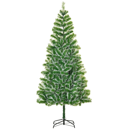 HOMCOM 7FT Indoor Christmas Tree Artificial Decoration Xmas Gift with Metal Stand Branch Tips-Artificial Trees-ChewyGames-ChewyGames