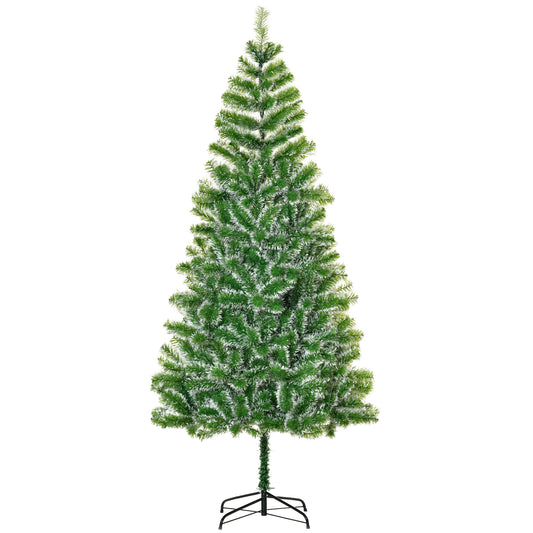 HOMCOM 7FT Indoor Christmas Tree Artificial Decoration Xmas Gift with Metal Stand Branch Tips-Artificial Trees-ChewyGames-ChewyGames