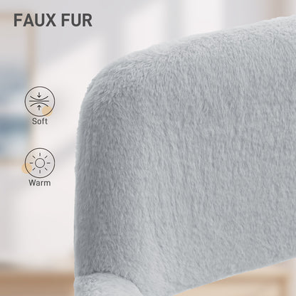 HOMCOM Faux Fur Rabbit Chair - Grey