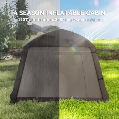 Outsunny Blow Up Tent w/ Hand Pump, Inflatable Camping Tent, Easy Setup 1/2 Person Waterproof Khaki