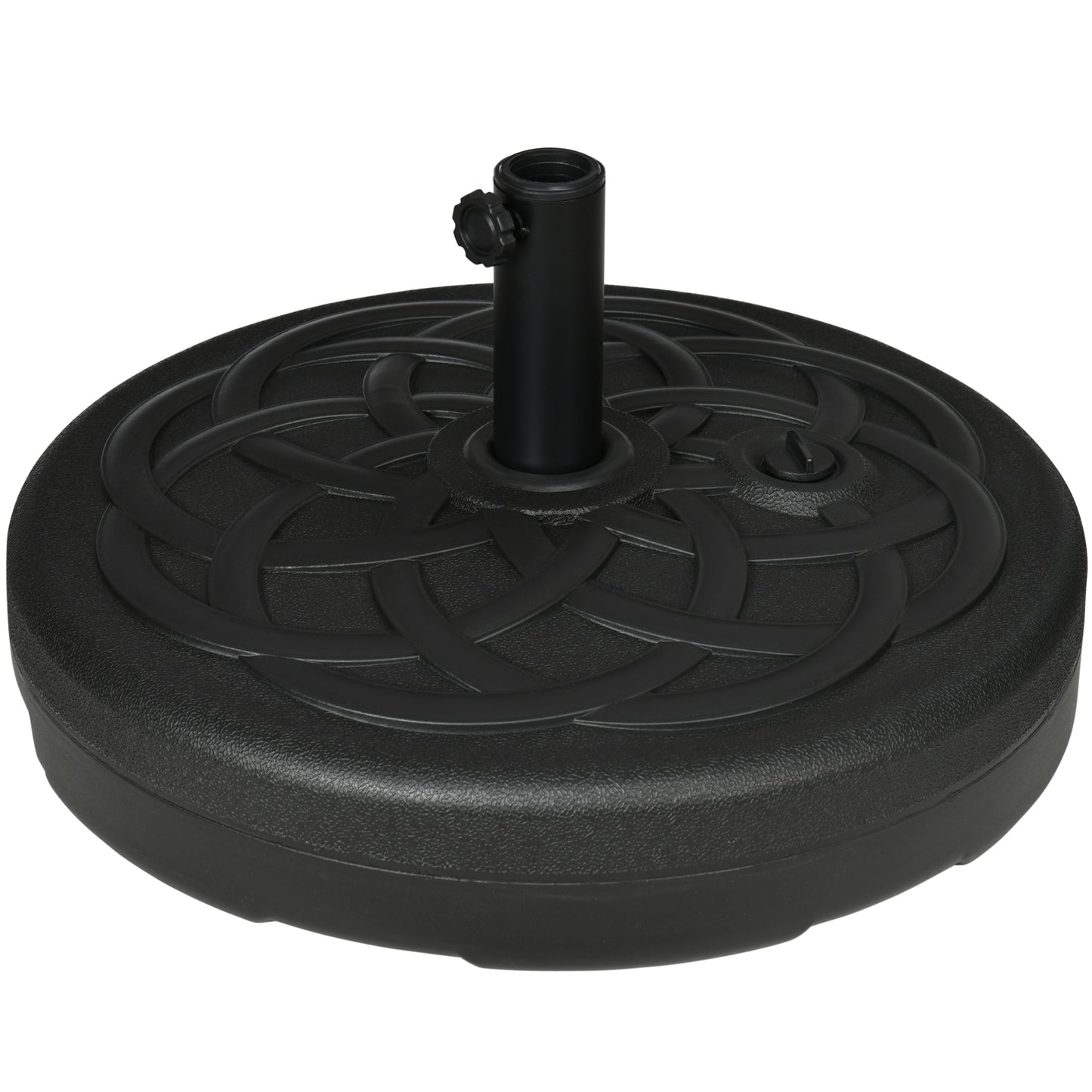Outsunny Garden Parasol Base Holder, Outdoor Market Umbrella Stand Weight with Built-In Handle, 25kg Water or 35kg Sand Filled, Black--ChewyGames-ChewyGames