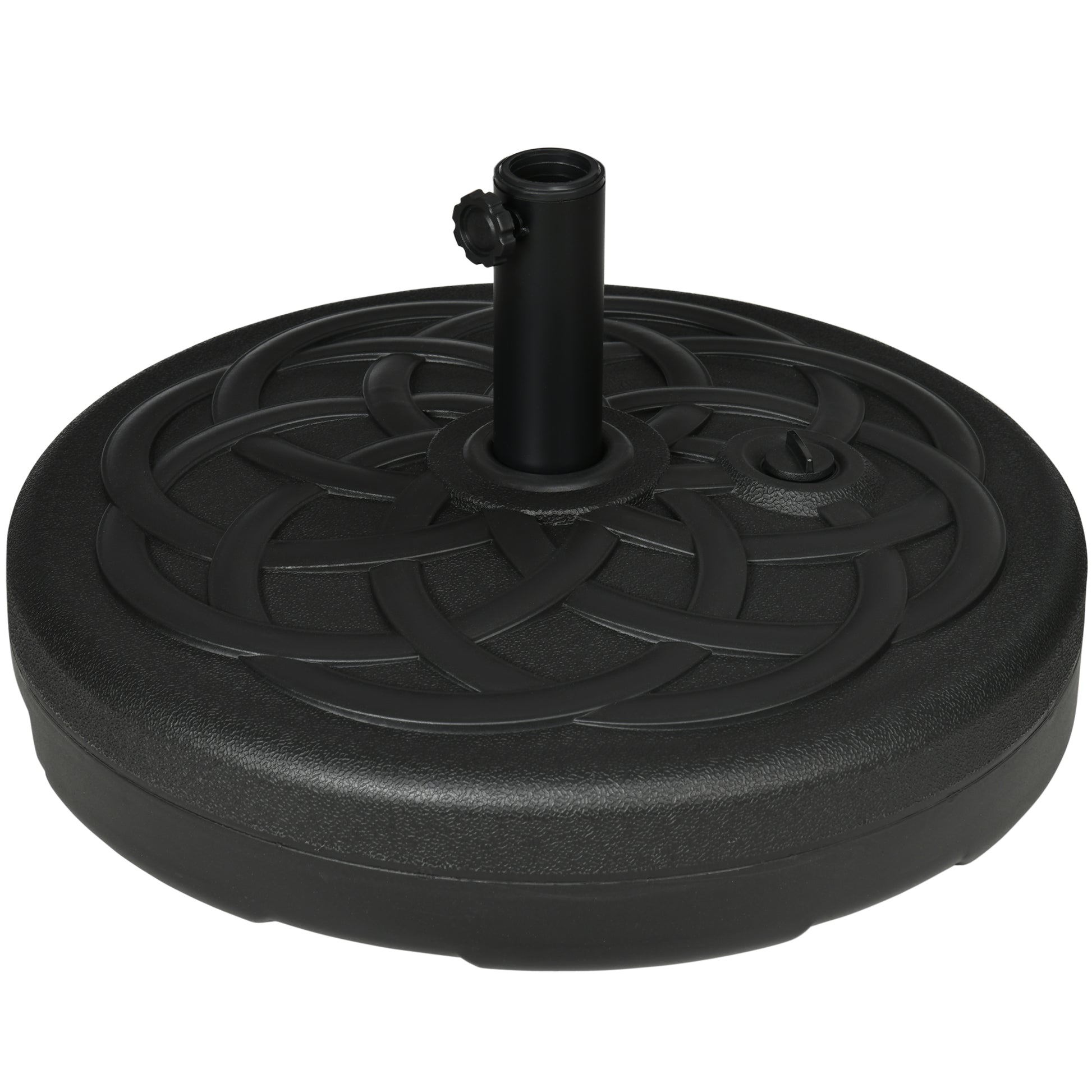 Outsunny Garden Parasol Base Holder, Outdoor Market Umbrella Stand Weight with Built-In Handle, 25kg Water or 35kg Sand Filled, Black--ChewyGames-ChewyGames