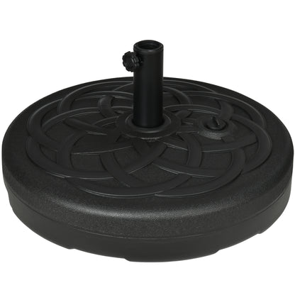 Outsunny Garden Parasol Base Holder, Outdoor Market Umbrella Stand Weight with Built-In Handle, 25kg Water or 35kg Sand Filled, Black--ChewyGames-ChewyGames