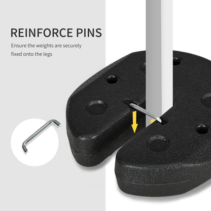Outsunny Total 12KG Gazebo Weights Set of 4, Weights for Gazebo Legs with Reinforce Pins and Carry Belt, for Canopies Tents