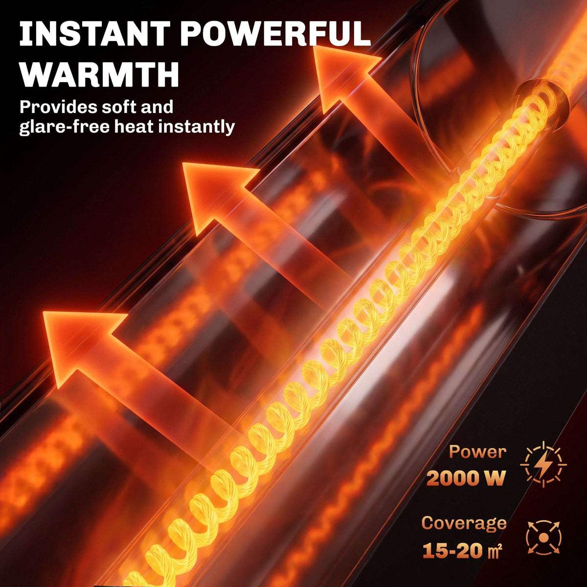 Outsunny 2000 W Electric Infrared Patio Heater, Free Standing Oscillating Outdoor Garden Heater with Knob/Remote Control, Black