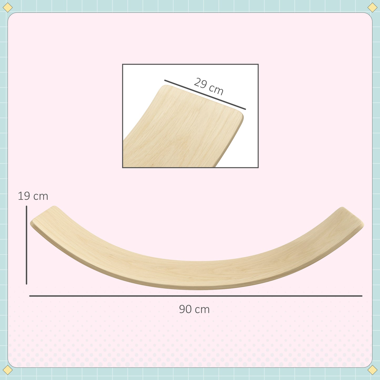 AIYAPLAY Wooden Balance Board for Children 3-8 Years Old, Natural Tone