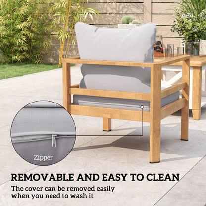 Outsunny Seat and Back Padded Cushion Set, CUSHION ONLY - Light Grey
