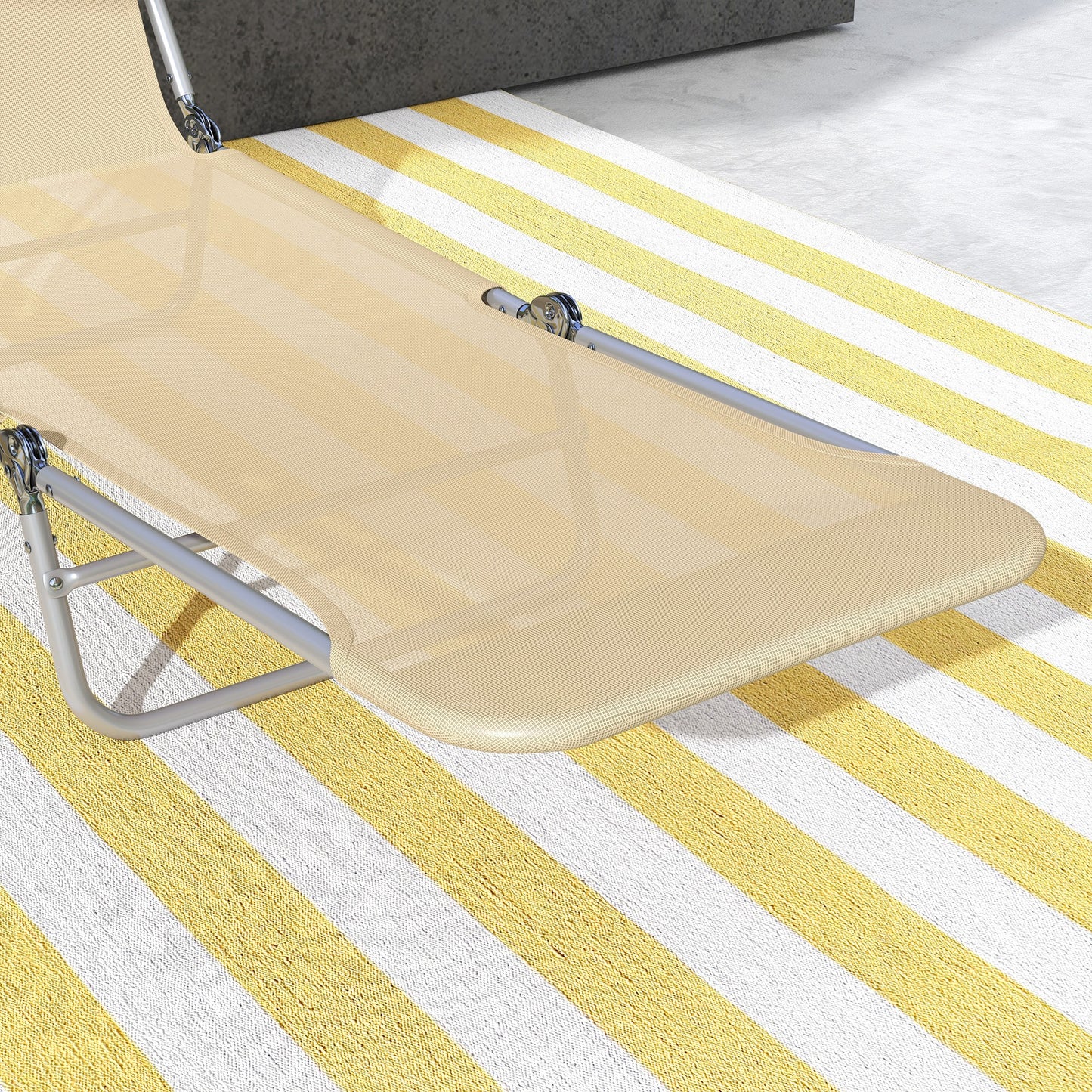 Outsunny Set of Two Steel Frame Sun Loungers, with Reclining Backs - Brown