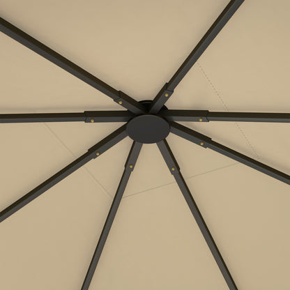 Outsunny 3 x 3(m) Gazebo Canopy Replacement Cover, Garden Gazebo Roof Replacement with Drain Holes, Water Resistant PVC Coating, 370g/㎡, UPF30+, TOP COVER ONLY, Beige
