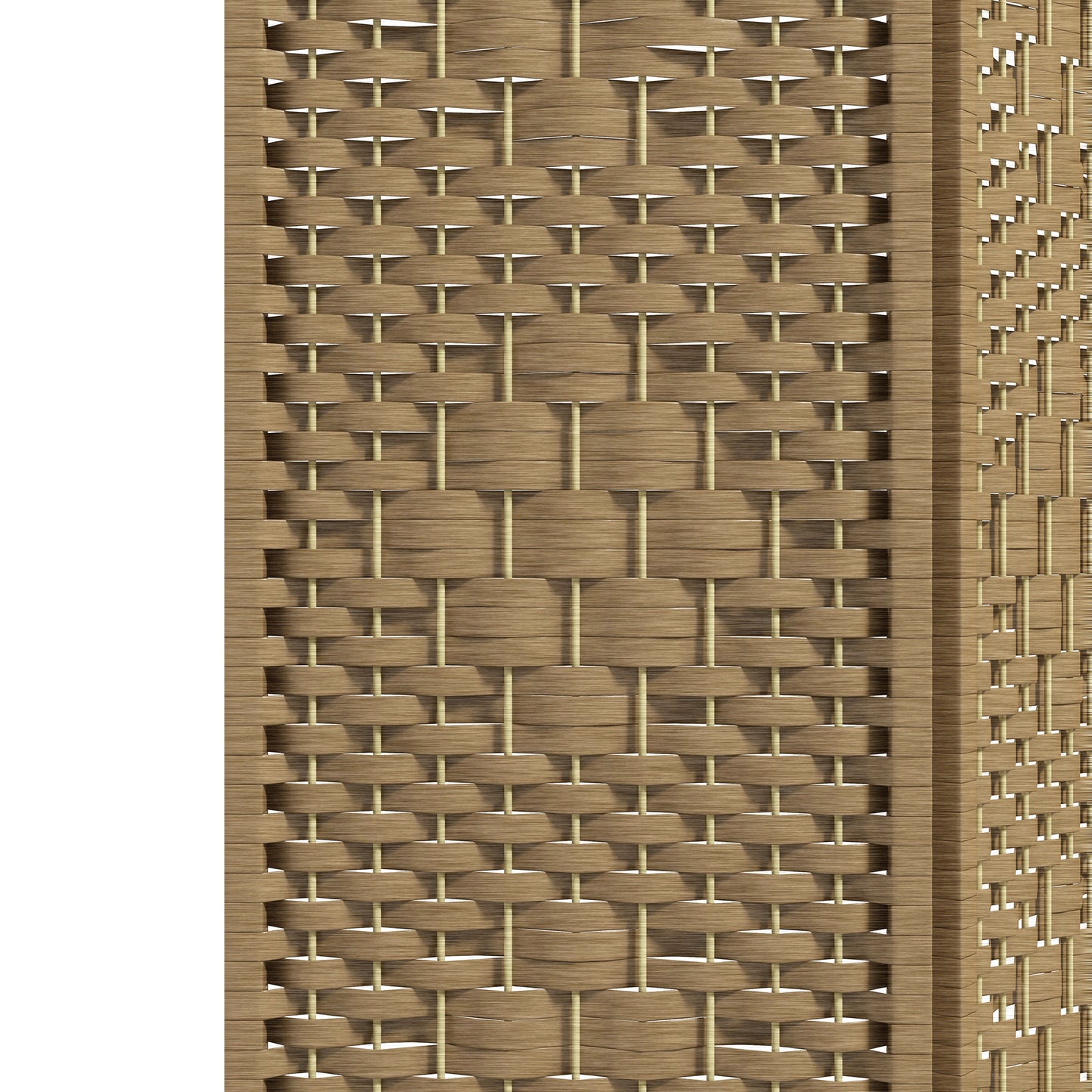 HOMCOM 4 Panel Folding Room Divider, Privacy Screen, Paravent Partition Separator for Living Room, Bedroom, Natural