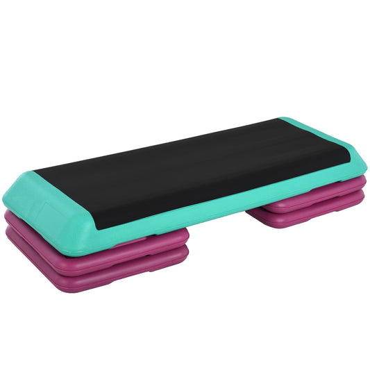 HOMCOM 3-Level Aerobic Step 10/15/20cm Steppers for Exercise Workout w/ Non-Slip Top Compact Stepper Home Office Indoor Outdoor Fitness Equipment--ChewyGames-ChewyGames