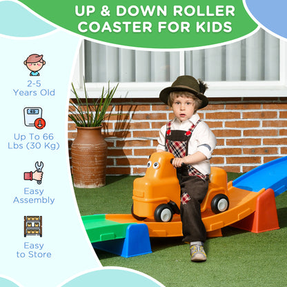 AIYAPLAY 3(m) Four-Piece Ride on Kids Roller Coaster w/ Non-Slip Steps, for Ages 2-5 Years - Multicoloured