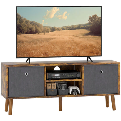 HOMCOM TV Cabinet Stand Unit for TVs up to 50'' with Foldable Drawers, Entertainment Centre for Living Room Rustic Brown--ChewyGames-ChewyGames