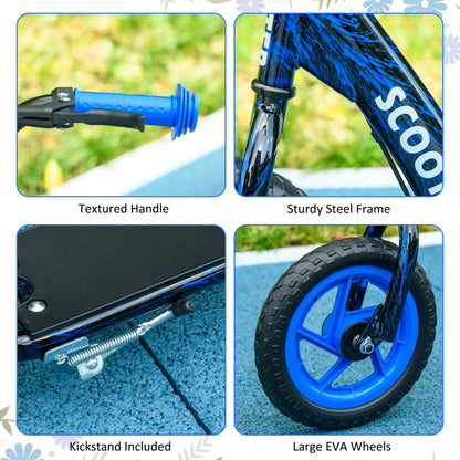 AIYAPLAY Kids Scooter with Adjustable Handlebar, Children's Kick Scooter with Non-slip Footplate, Rear Brake, Kickstand, Blue--ChewyGames-ChewyGames
