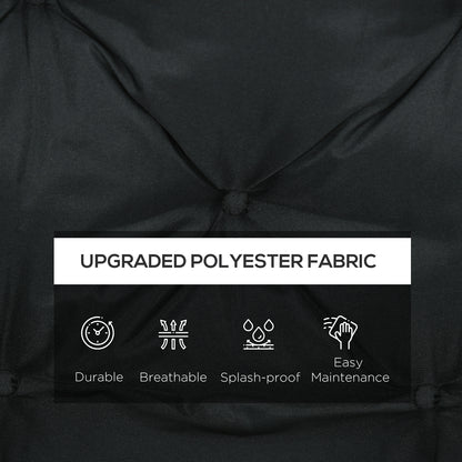 Outsunny 2 Seater Bench Pad, Garden Chair Cushion with Back and Ties for Indoor and Outdoor Use, 98 x 100 cm, Black