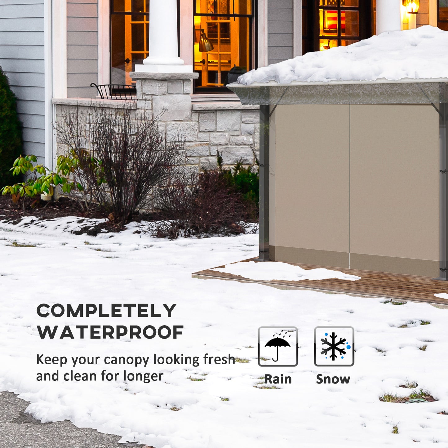 Outsunny 3 x 3 (m) Gazebo Protective Cover, Waterproof Transparent Gazebo Replacement Canopy Cover Top for Canopy and Tent