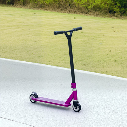 HOMCOM Stunt Scooter, 360° Entry Level Tricks Scooter w/ Lightweight Aluminium Deck and ABEC 7 Bearing, For Age 14+ Beginners, Purple--ChewyGames-ChewyGames