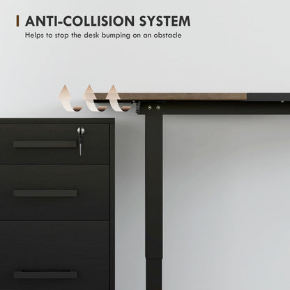 Vinsetto 72-116cm Adjustable Electric Standing Desk, with LED Display - Black--ChewyGames-ChewyGames