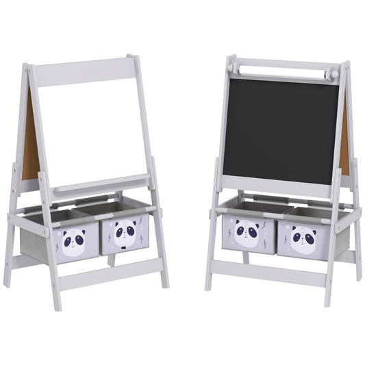 AIYAPLAY 3-In-1 Kids Easel with Paper Roll, Art Easel, with Storage - Grey--ChewyGames-ChewyGames