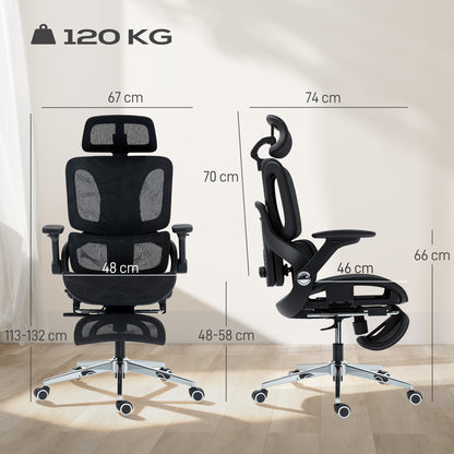HOMCOM Ergonomic Office Chair, High Back Mesh Desk Chair, Black