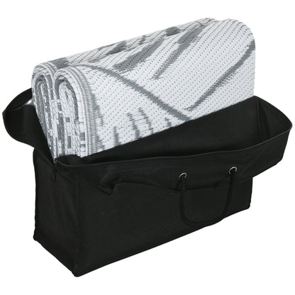 Outsunny Plastic Straw Reversible RV Outdoor Rug with Carry Bag, 182 x 274cm, Grey and White--ChewyGames-ChewyGames