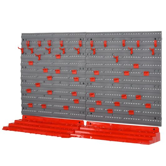 DURHAND 54 Pcs On-Wall Tool Equipment Holding Pegboard Home DIY Garage Organiser DIY w/ 50 Pegs 2 Shelves--ChewyGames-ChewyGames