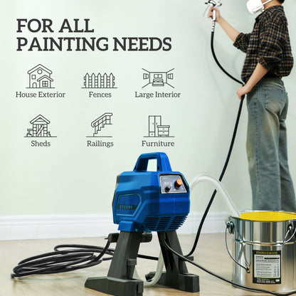 HOMCOM Airless Paint Sprayer, Thinning-Free Electric Paint Spray Gun for Walls, Fences & DIY Projects, Dark Blue-Airless Sprayers-ChewyGames-ChewyGames