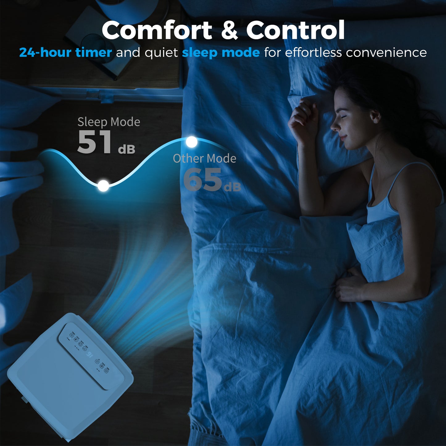HOMCOM 7000 BTU Air Conditioning Unit, 3-in-1 Portable Air Conditioner, Dehumidifier, Cooling Fan with 2 Speeds, 24H Timer, Remote Control, LED Display, Window Venting Kit, 15m²