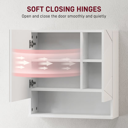 kleankin Wall Mounted Bathroom Storage Cupboard - White